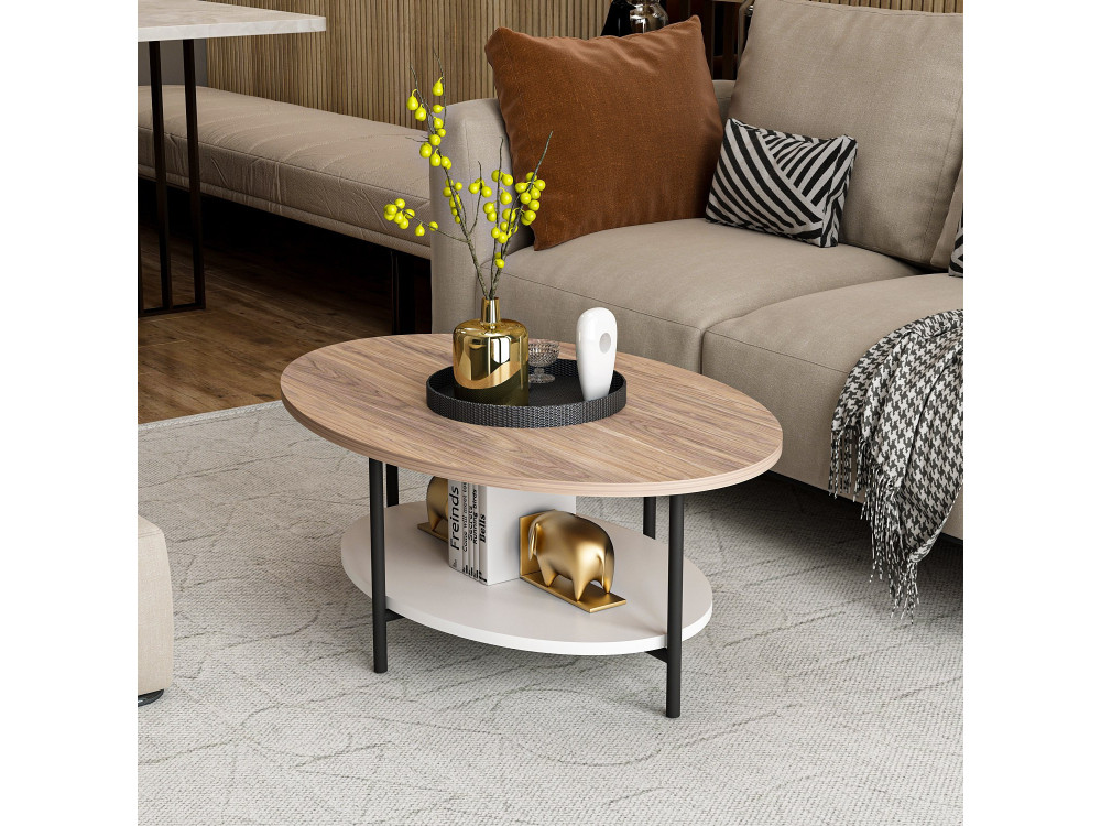 Elis" wooden coffee table - 90 x 60 x 36 cm - WhiteOak