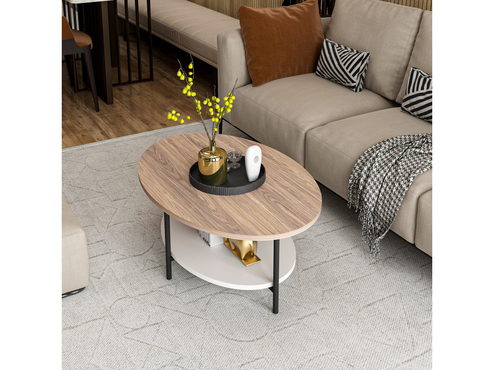 Elis" wooden coffee table - 90 x 60 x 36 cm - WhiteOak