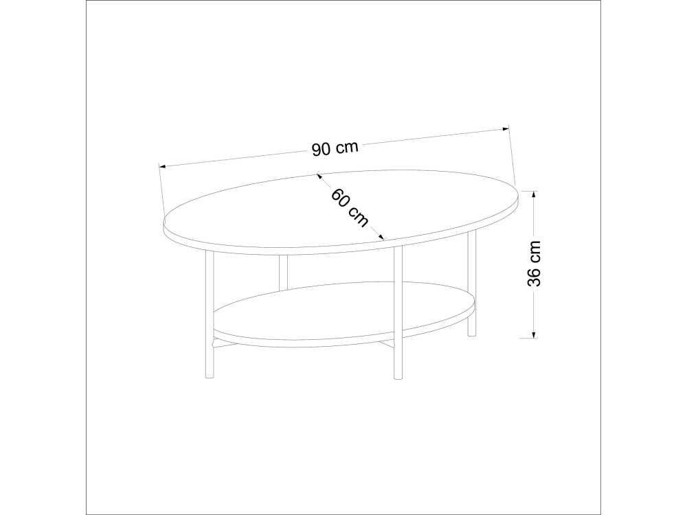 Elis" wooden coffee table - 90 x 60 x 36 cm - WhiteOak