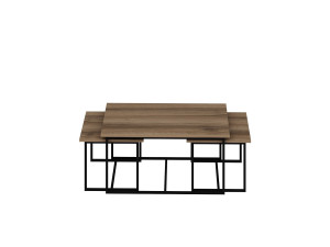 Levada" wooden nesting table (3 pieces) - 90 x 60 x 42 cm - Walnut