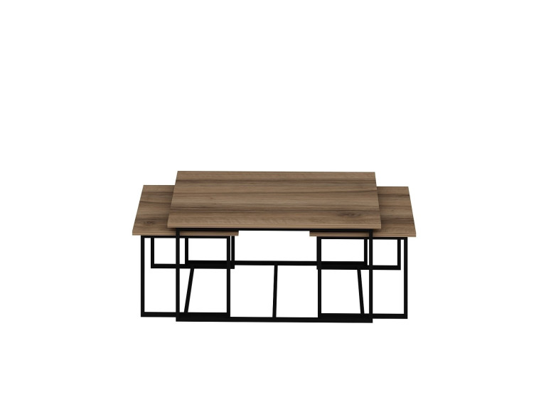 Levada" wooden nesting table (3 pieces) - 90 x 60 x 42 cm - Walnut