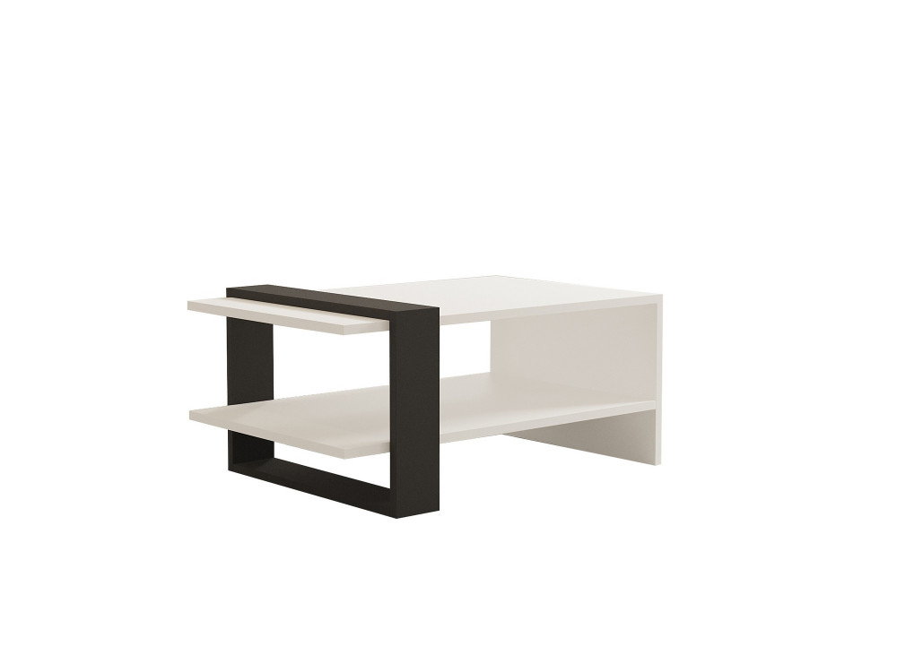 Funda" wooden coffee table - 80 x 55 x 35 cm - AnthraciteWhite