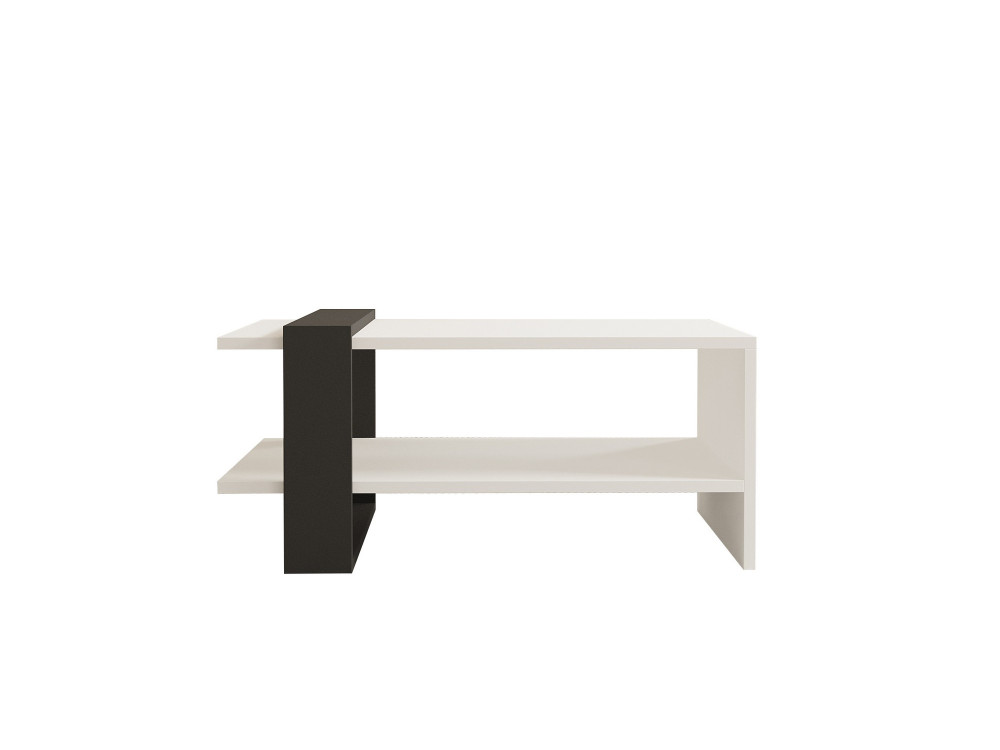 Funda" wooden coffee table - 80 x 55 x 35 cm - AnthraciteWhite