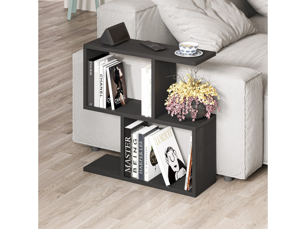 Homemania" wooden coffee table - 60 x 20 x 60 cm - Black wood