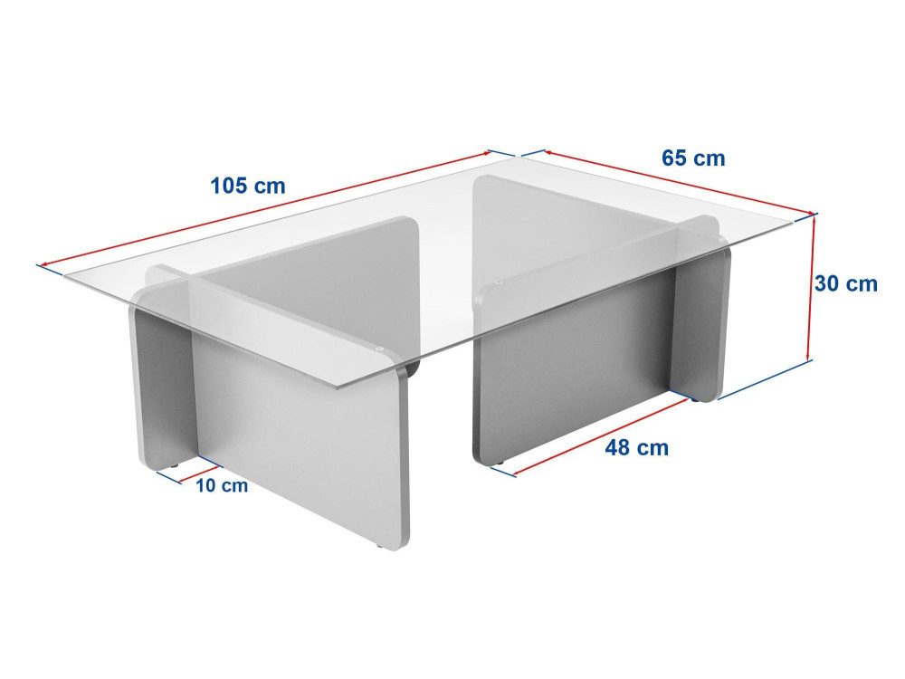 Flavio" wooden coffee table - 105 x 65 x 30 cm - Travertine