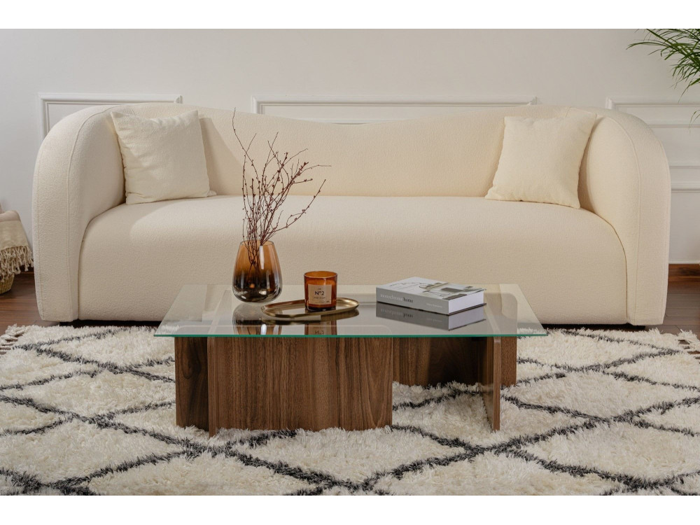 Flavio" wooden coffee table - 105 x 65 x 30 cm - Walnut