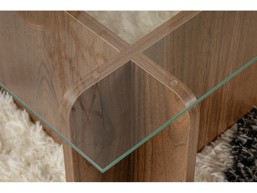 Flavio" wooden coffee table - 105 x 65 x 30 cm - Walnut