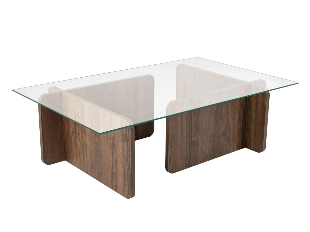 Flavio" wooden coffee table - 105 x 65 x 30 cm - Walnut