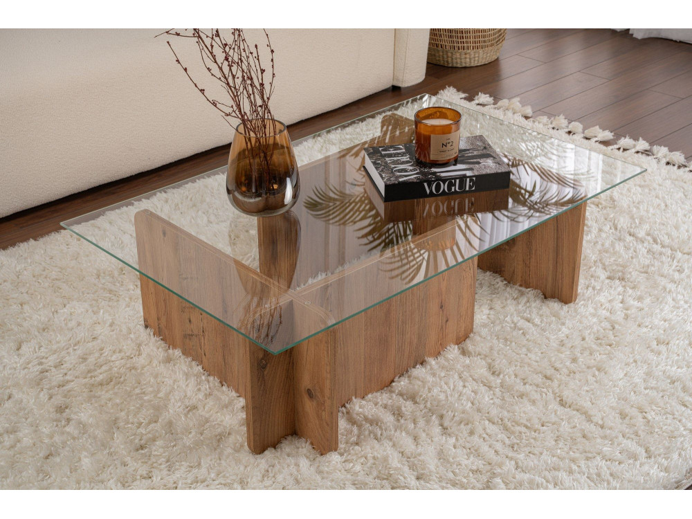 Flavio" wooden coffee table - 105 x 65 x 30 cm - Atlantic pine