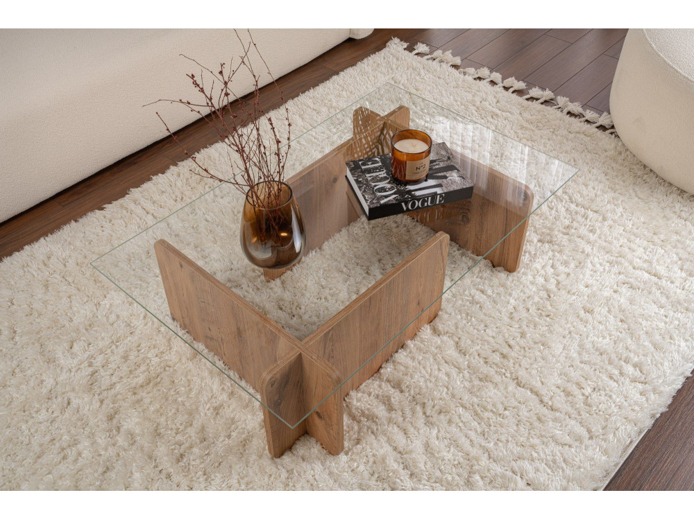 Flavio" wooden coffee table - 105 x 65 x 30 cm - Atlantic pine