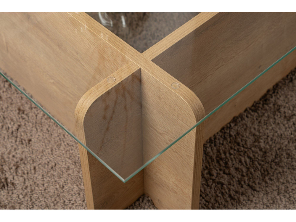 Flavio" wooden coffee table - 105 x 65 x 30 cm - Oak