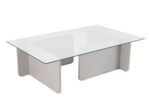 Flavio" glass coffee table 105 x 65 x 30 cm - Grey