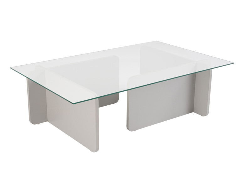 Flavio" glass coffee table 105 x 65 x 30 cm - Grey