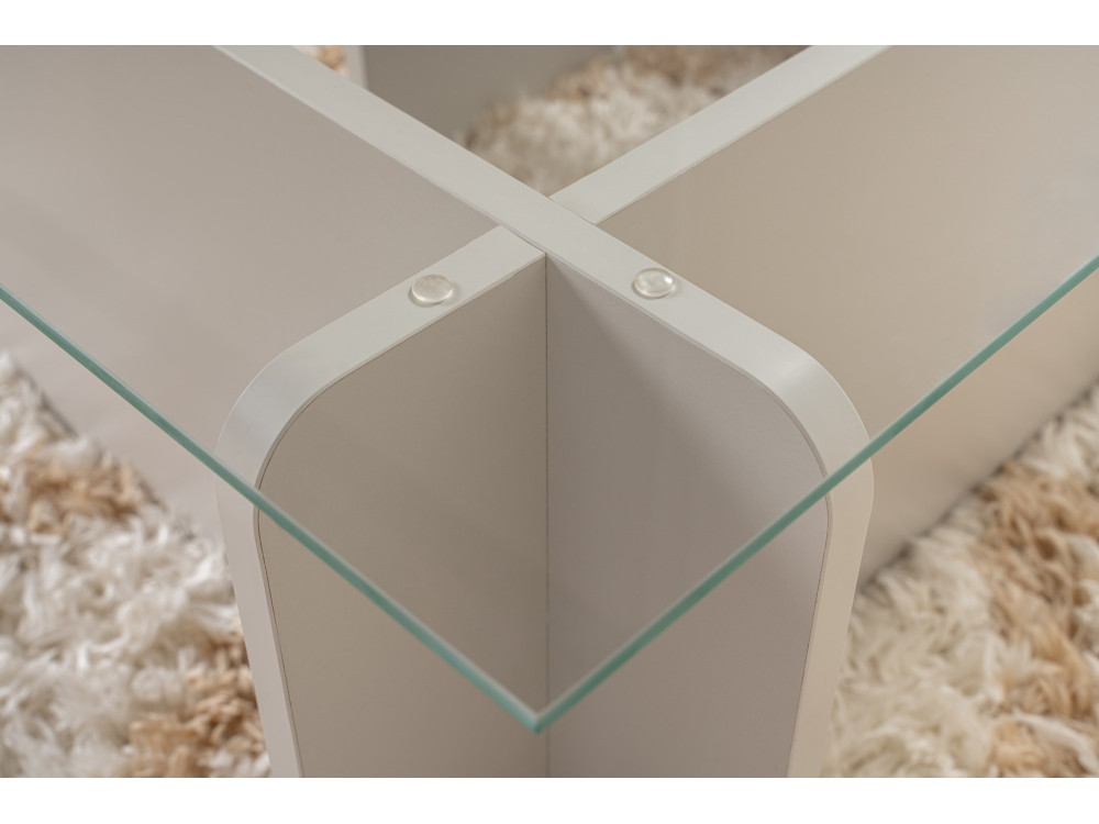 Flavio" glass coffee table 105 x 65 x 30 cm - Grey
