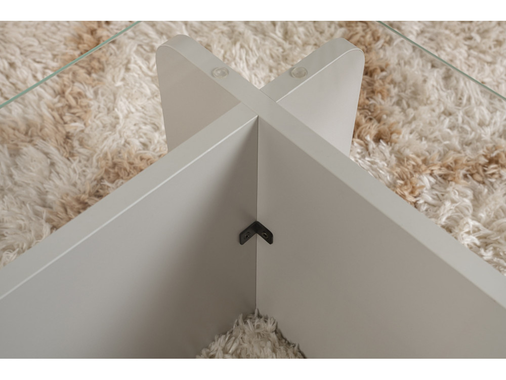 Flavio" glass coffee table 105 x 65 x 30 cm - Grey