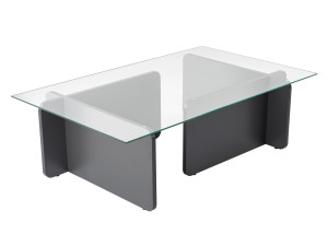 Flavio" glass coffee table 105 x 65 x 30 cm - Anthracite