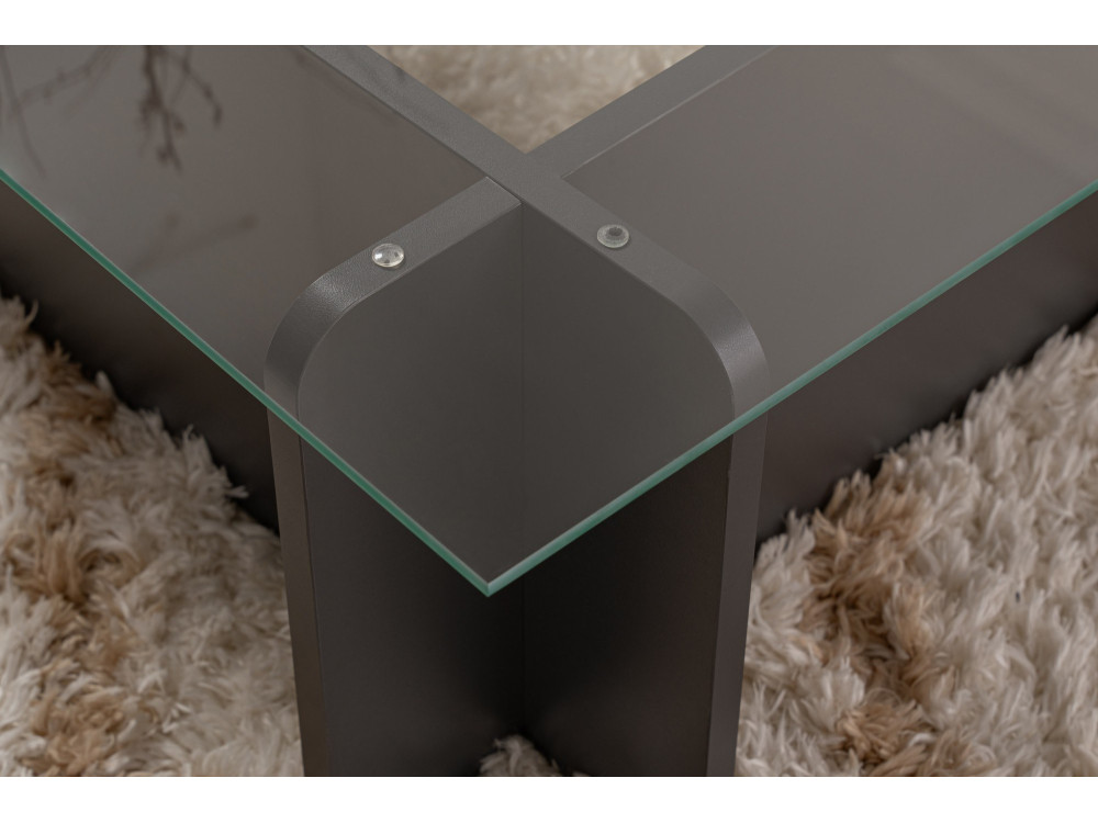 Flavio" glass coffee table 105 x 65 x 30 cm - Anthracite