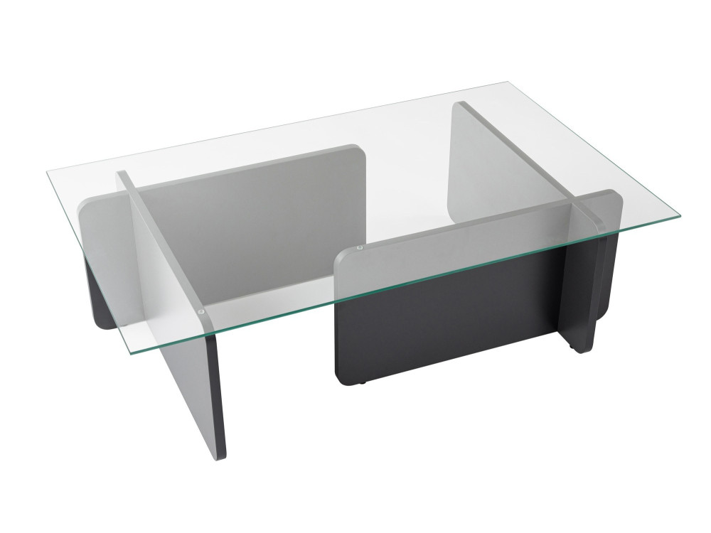 Flavio" glass coffee table 105 x 65 x 30 cm - Anthracite