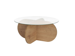 Aeris" wooden coffee table - 75 x 75 x 35 cm - SaphirTransparent Oak