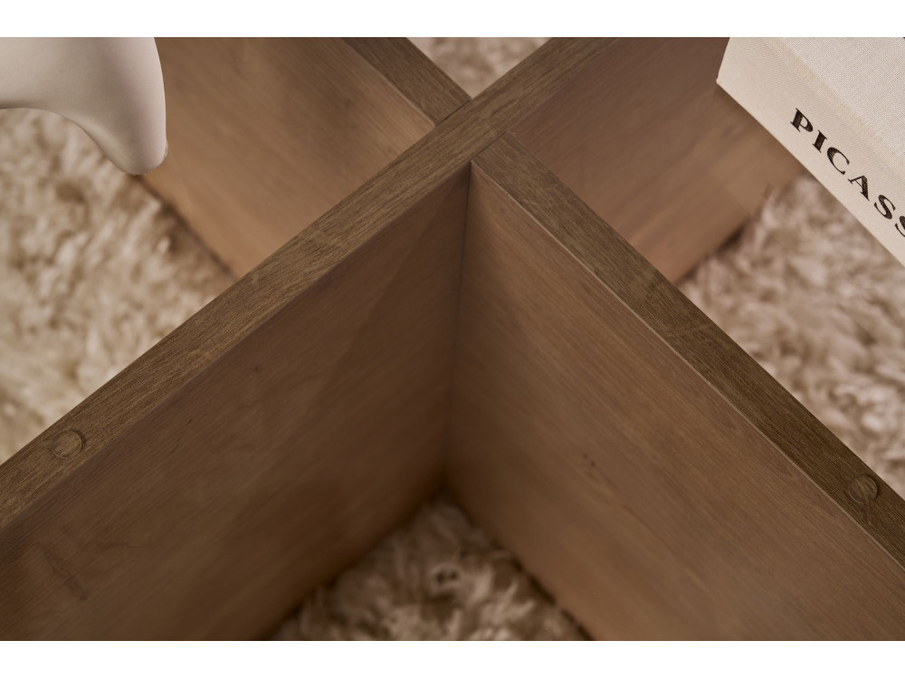 Aeris" wooden coffee table - 75 x 75 x 35 cm - Oak SaphirFumées