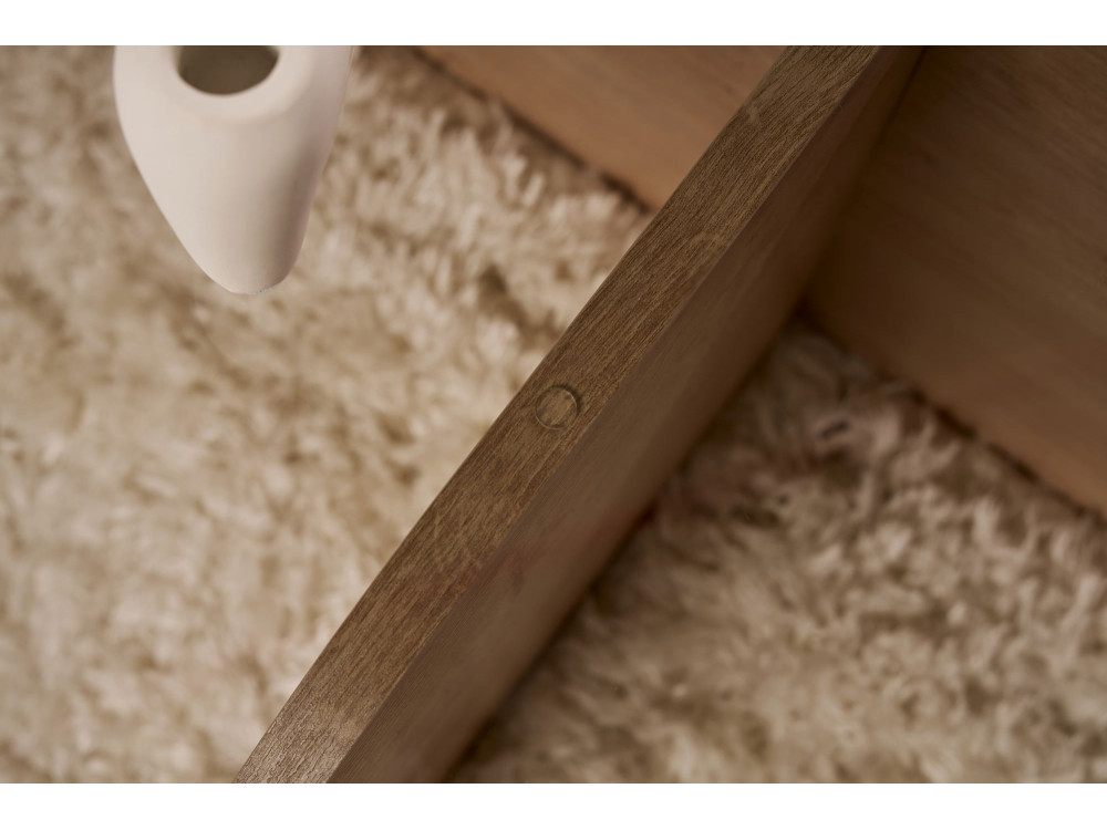Aeris" wooden coffee table - 75 x 75 x 35 cm - Oak SaphirFumées