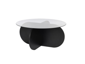 Aeris" wooden coffee table - 75 x 75 x 35 cm - NoirFumée wood