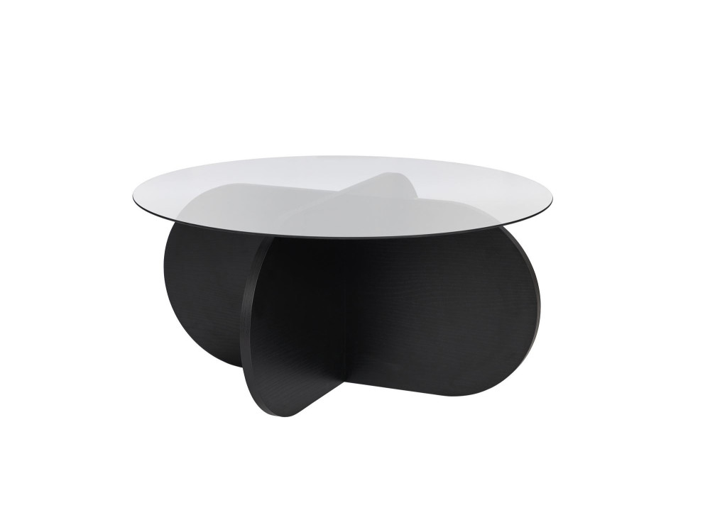 Aeris" wooden coffee table - 75 x 75 x 35 cm - NoirFumée wood