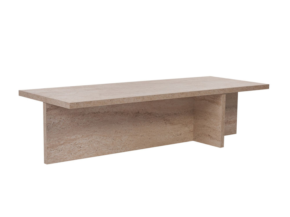 Harbor" wooden coffee table - 120 x 45 x 30 cm - Travertine
