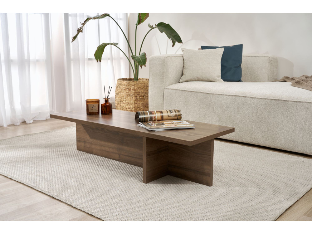 Harbor" wooden coffee table - 120 x 45 x 30 cm - Walnut