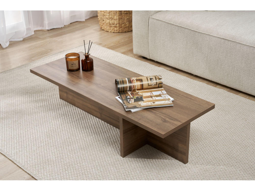 Harbor" wooden coffee table - 120 x 45 x 30 cm - Walnut
