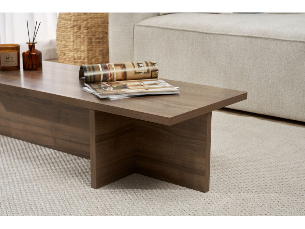 Harbor" wooden coffee table - 120 x 45 x 30 cm - Walnut