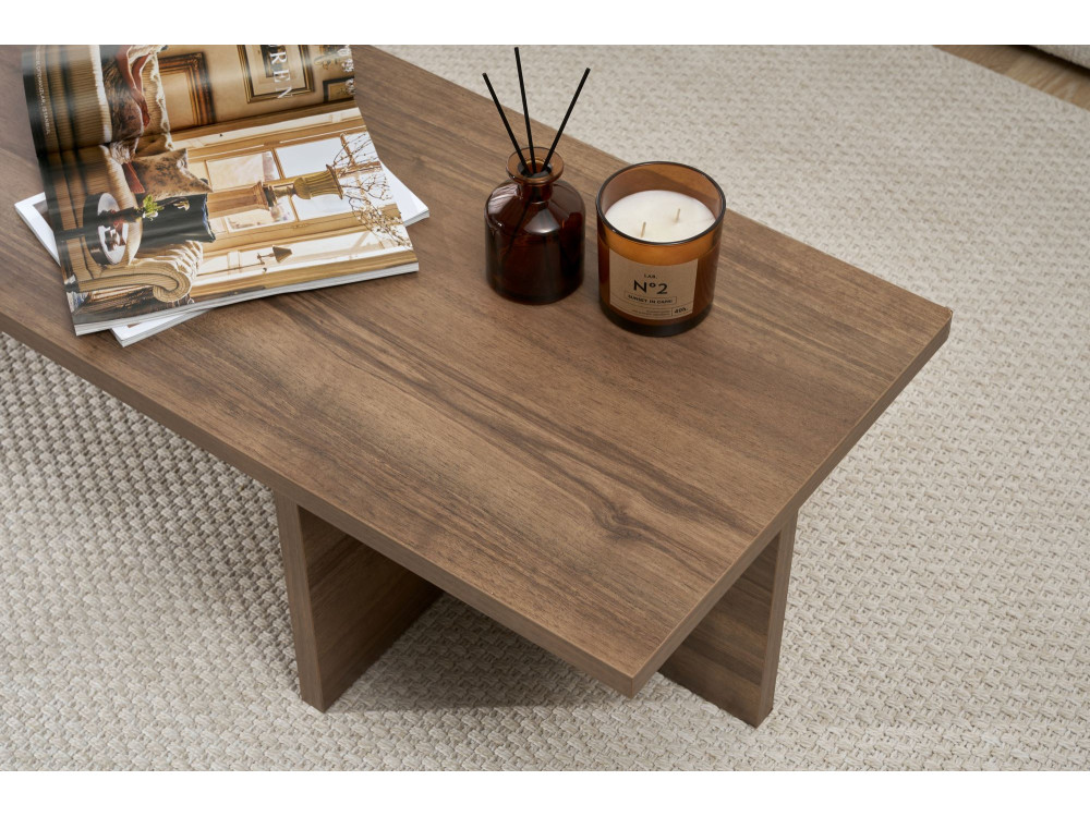 Harbor" wooden coffee table - 120 x 45 x 30 cm - Walnut