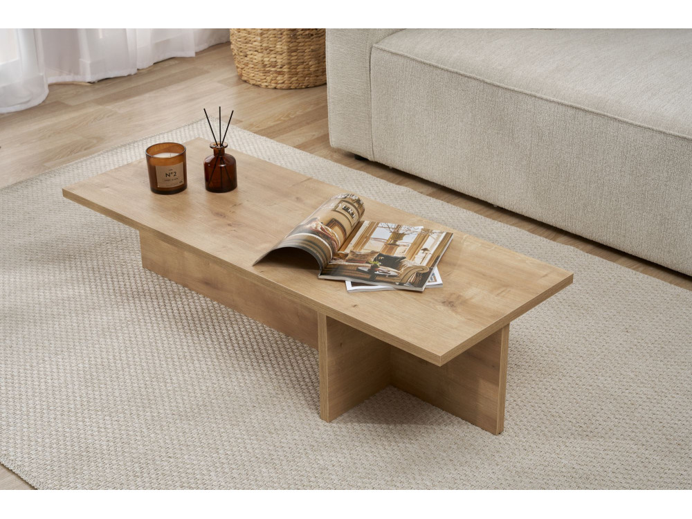 Harbor" wooden coffee table - 120 x 45 x 30 cm - Sapphire Oak