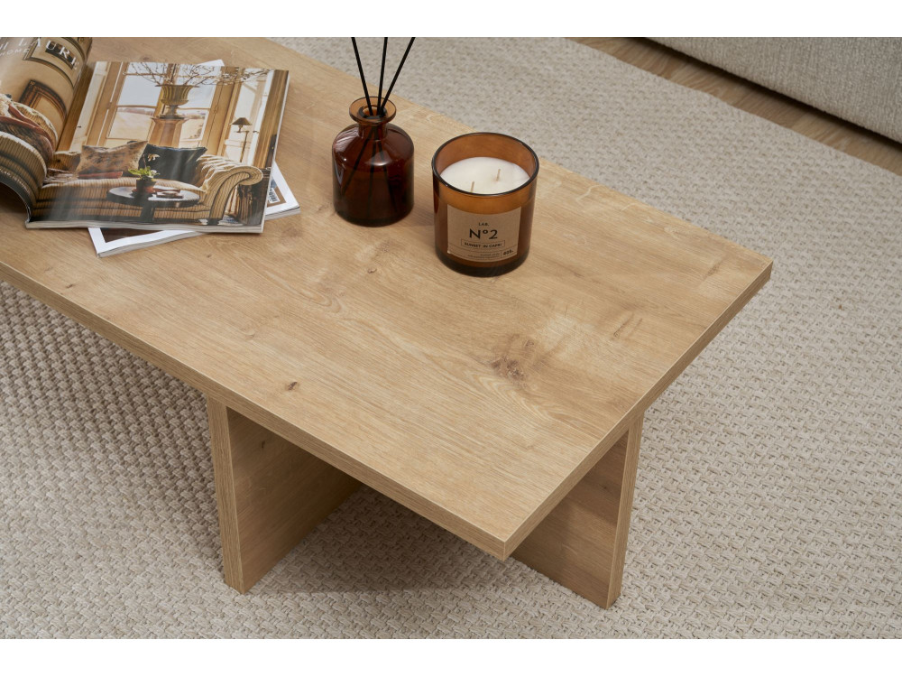 Harbor" wooden coffee table - 120 x 45 x 30 cm - Sapphire Oak