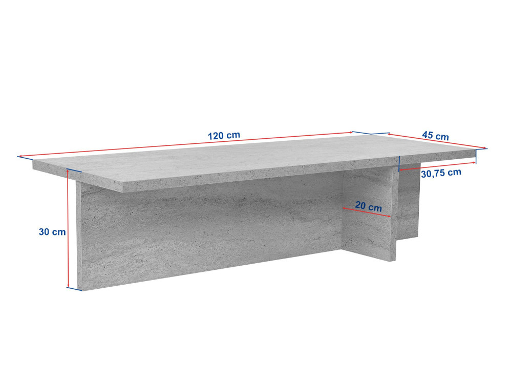Harbor" wooden coffee table - 120 x 45 x 30 cm - Atlantic pine
