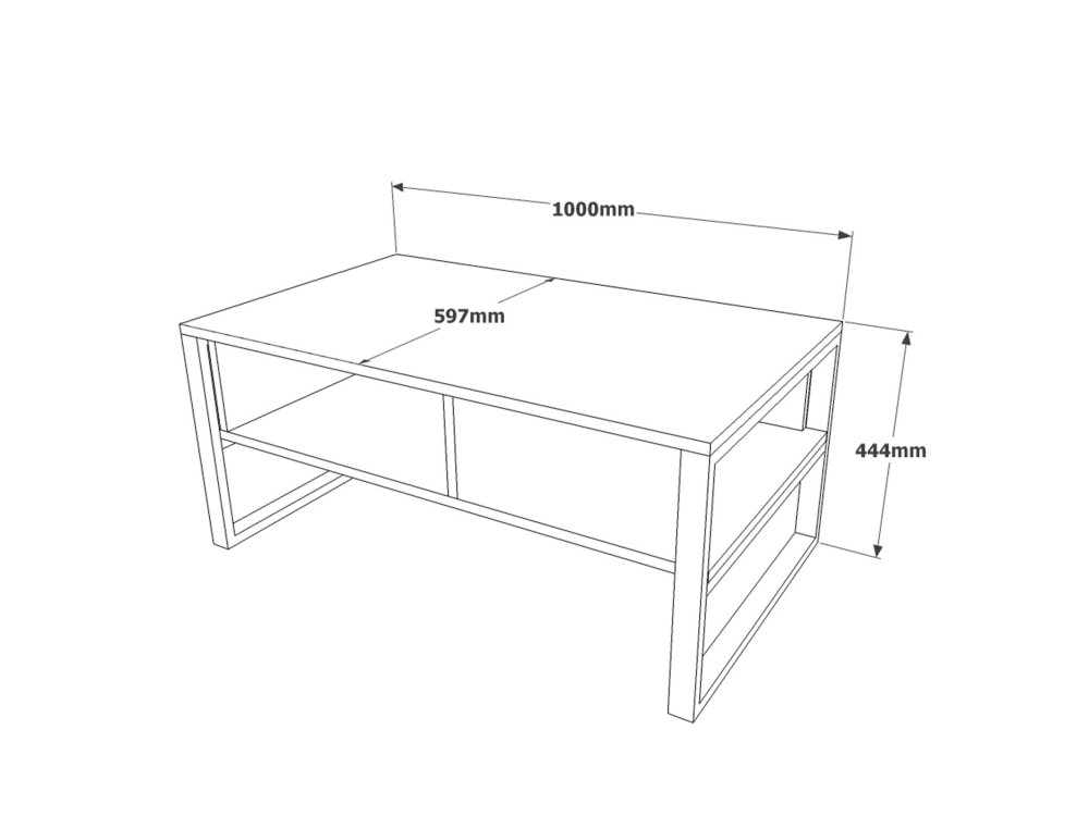 ML34" wooden coffee table - 100 x 59 x 44 cm - Atlantic pine
