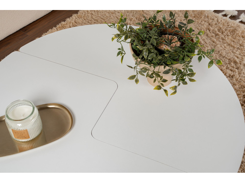 Moira" wooden coffee table 90 x 90 x 41 cm - Natural white