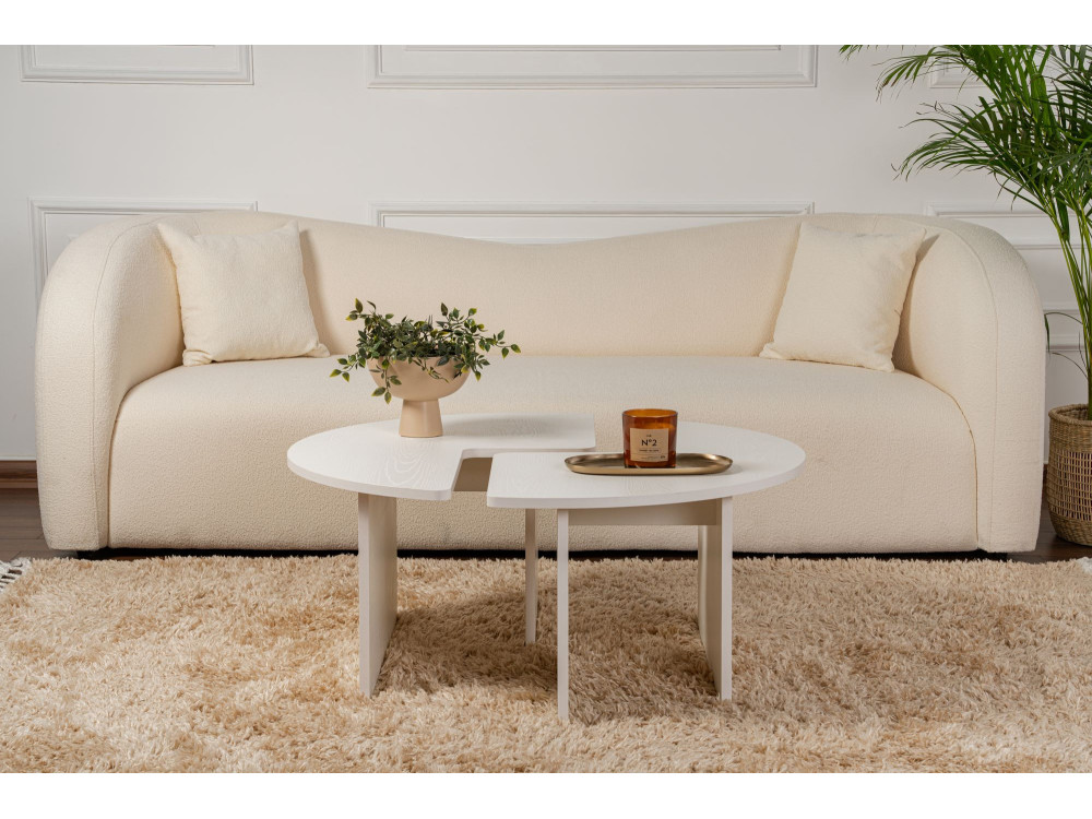 Moira" wooden coffee table 90 x 90 x 41 cm - Wood white