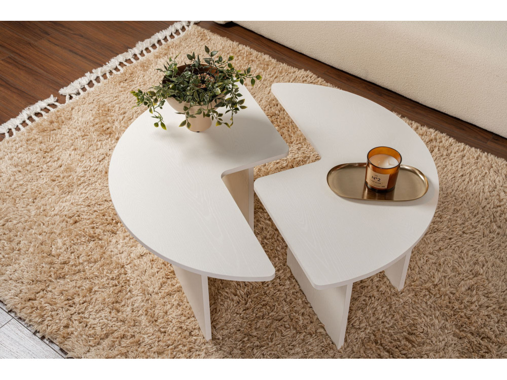 Moira" wooden coffee table 90 x 90 x 41 cm - Wood white