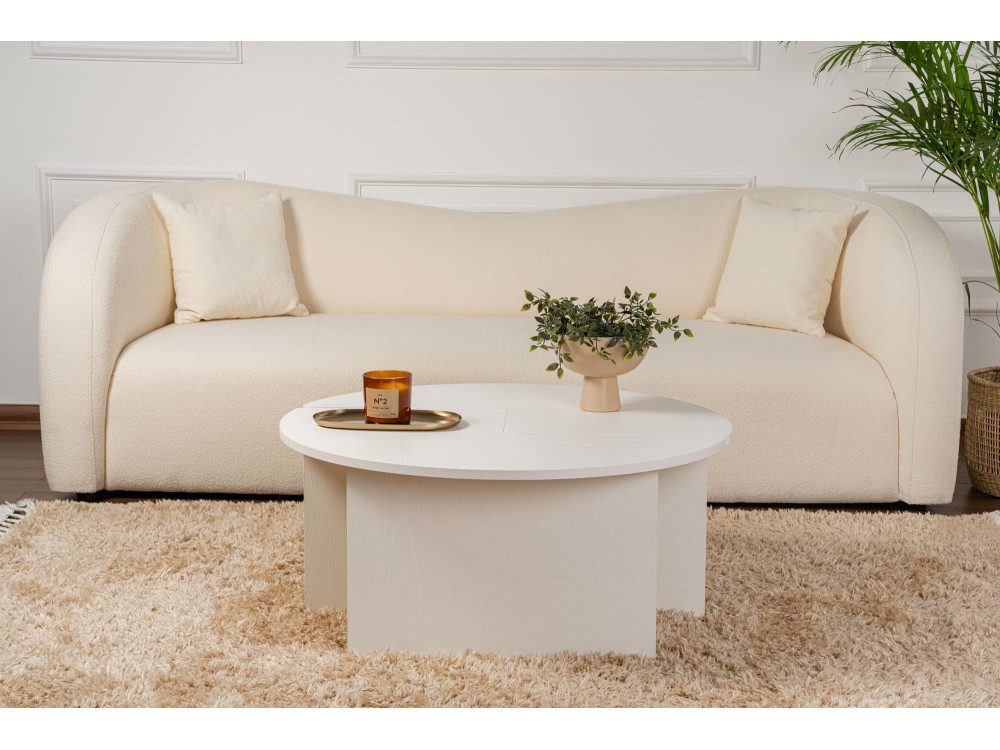 Moira" wooden coffee table 90 x 90 x 41 cm - Wood white