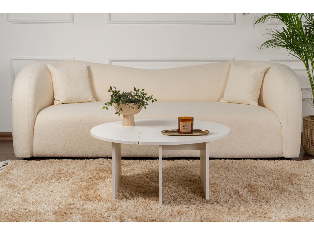 Moira" wooden coffee table 90 x 90 x 41 cm - Wood white