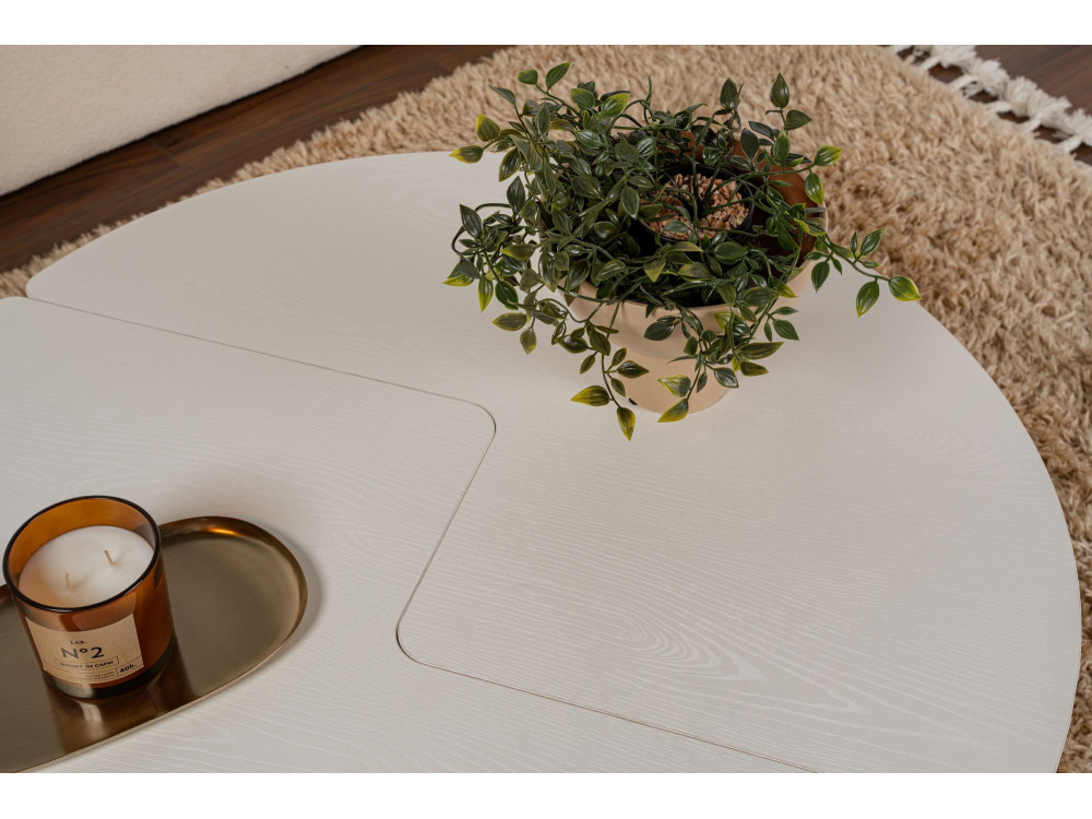 Moira" wooden coffee table 90 x 90 x 41 cm - Wood white