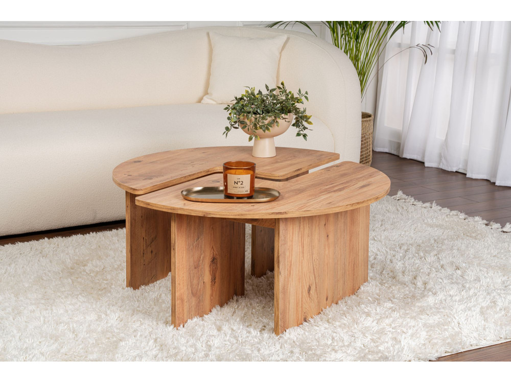 Moira" wooden coffee table 90 x 90 x 41 cm - Atlantic pine