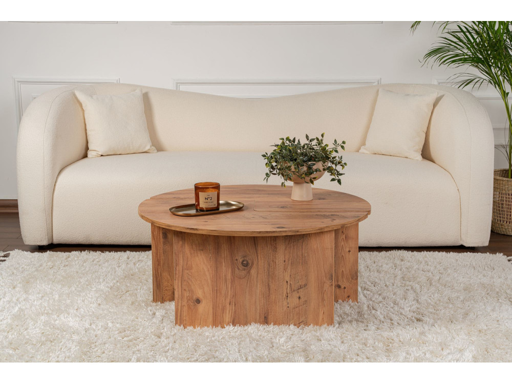 Moira" wooden coffee table 90 x 90 x 41 cm - Atlantic pine