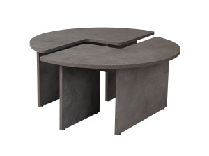 Moira" wooden coffee table 90 x 90 x 41 cm - Concrete grey