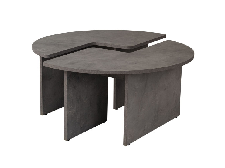 Moira" wooden coffee table 90 x 90 x 41 cm - Concrete grey