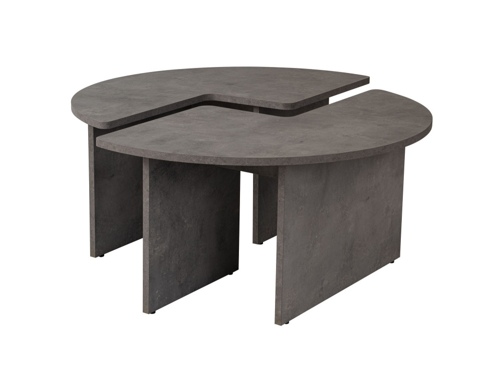 Moira" wooden coffee table 90 x 90 x 41 cm - Concrete grey