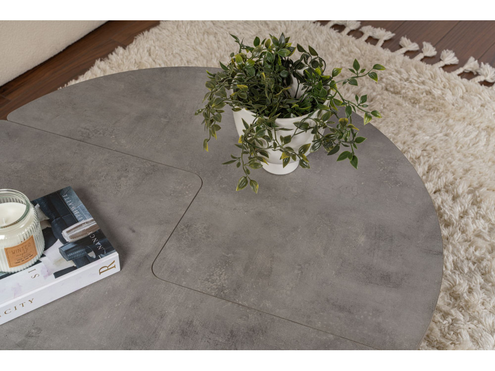 Moira" wooden coffee table 90 x 90 x 41 cm - Concrete grey