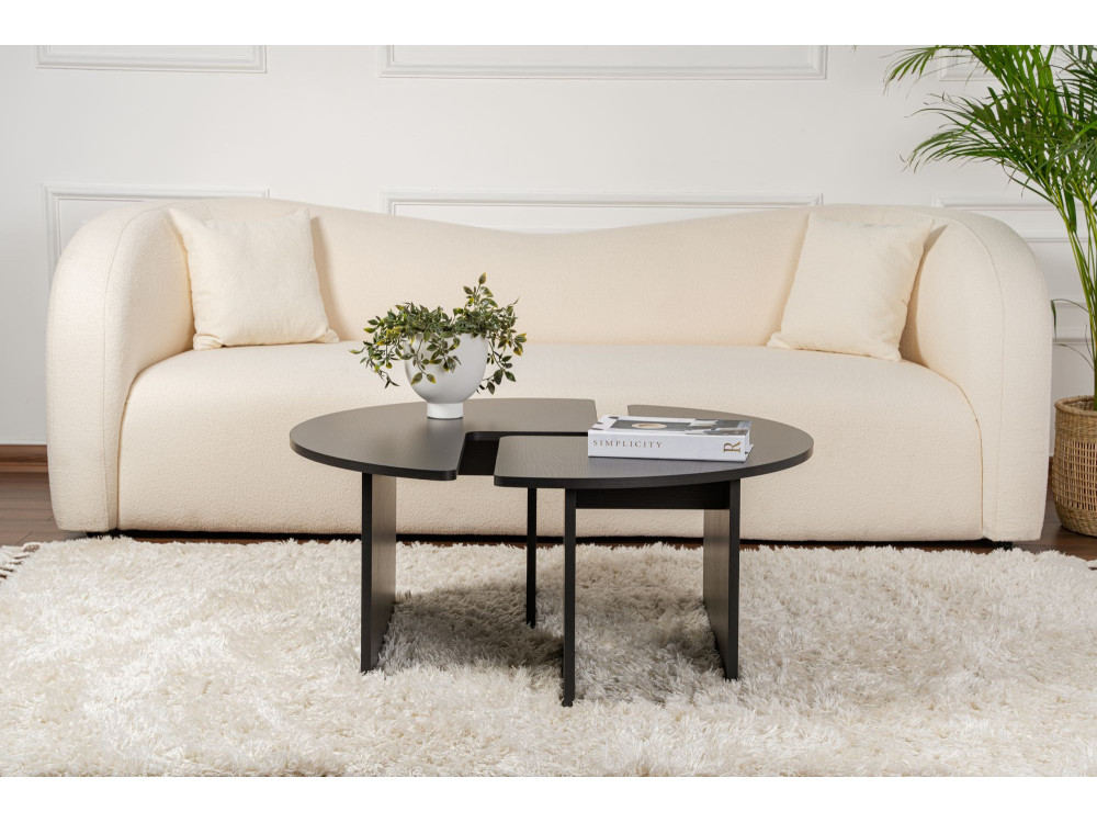 Moira" wooden coffee table 90 x 90 x 41 cm - Black wood