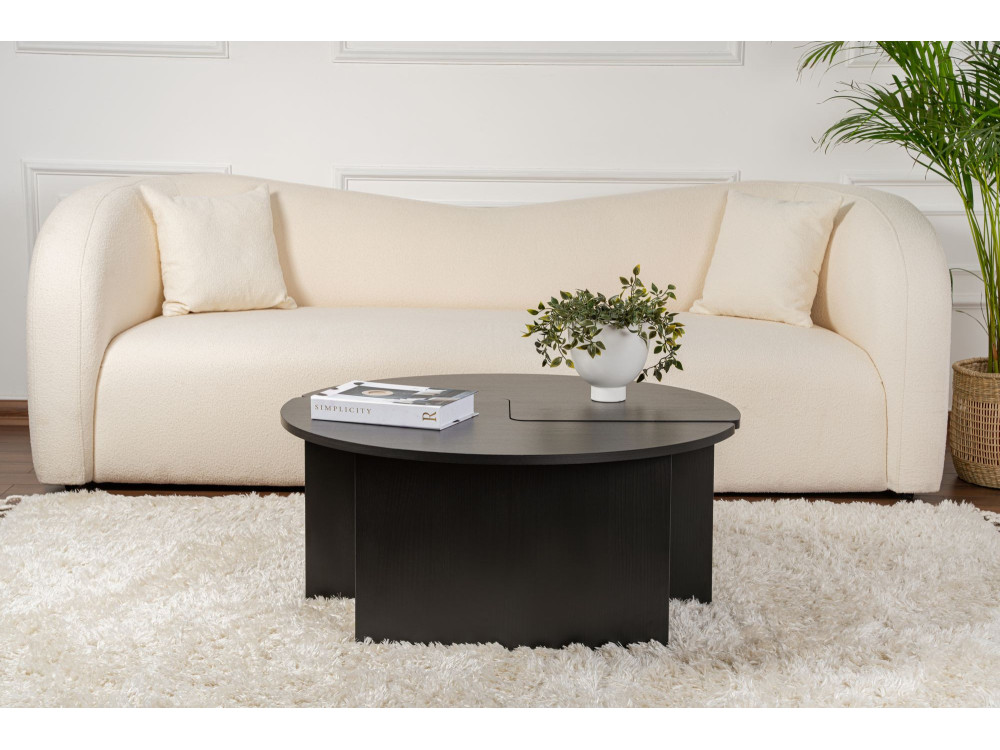 Moira" wooden coffee table 90 x 90 x 41 cm - Black wood